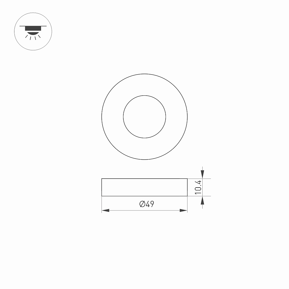 Arlight ART-DECK-CAP-ROLL-R50 — Декоративная рулонная накладка для светильников DECK [Светильники серии DECK; диаметр 49 мм]
