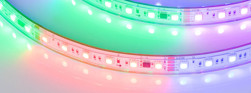 Arlight DMX B60 — Гибкая светодиодная лента — DMX_RGB [каналы: 30; исполнение: PS; протокол: DMX; герметизация: Силикон, экструзия прозр. прямоуг. - PS; высота, мм: 5.0; питание, В: 24.0; ширина, мм: 15.0]