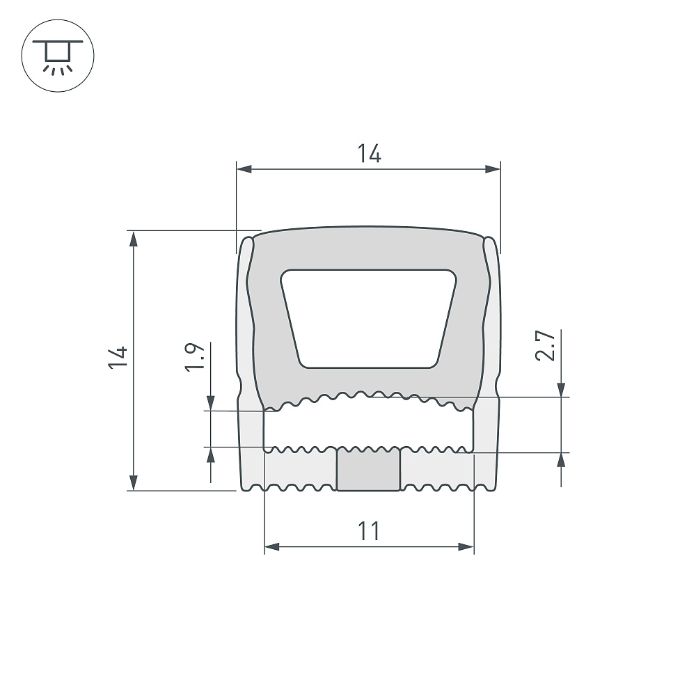 Arlight WPH-FLEX-1414-TOP-S11-20m — Профиль (Накладной)