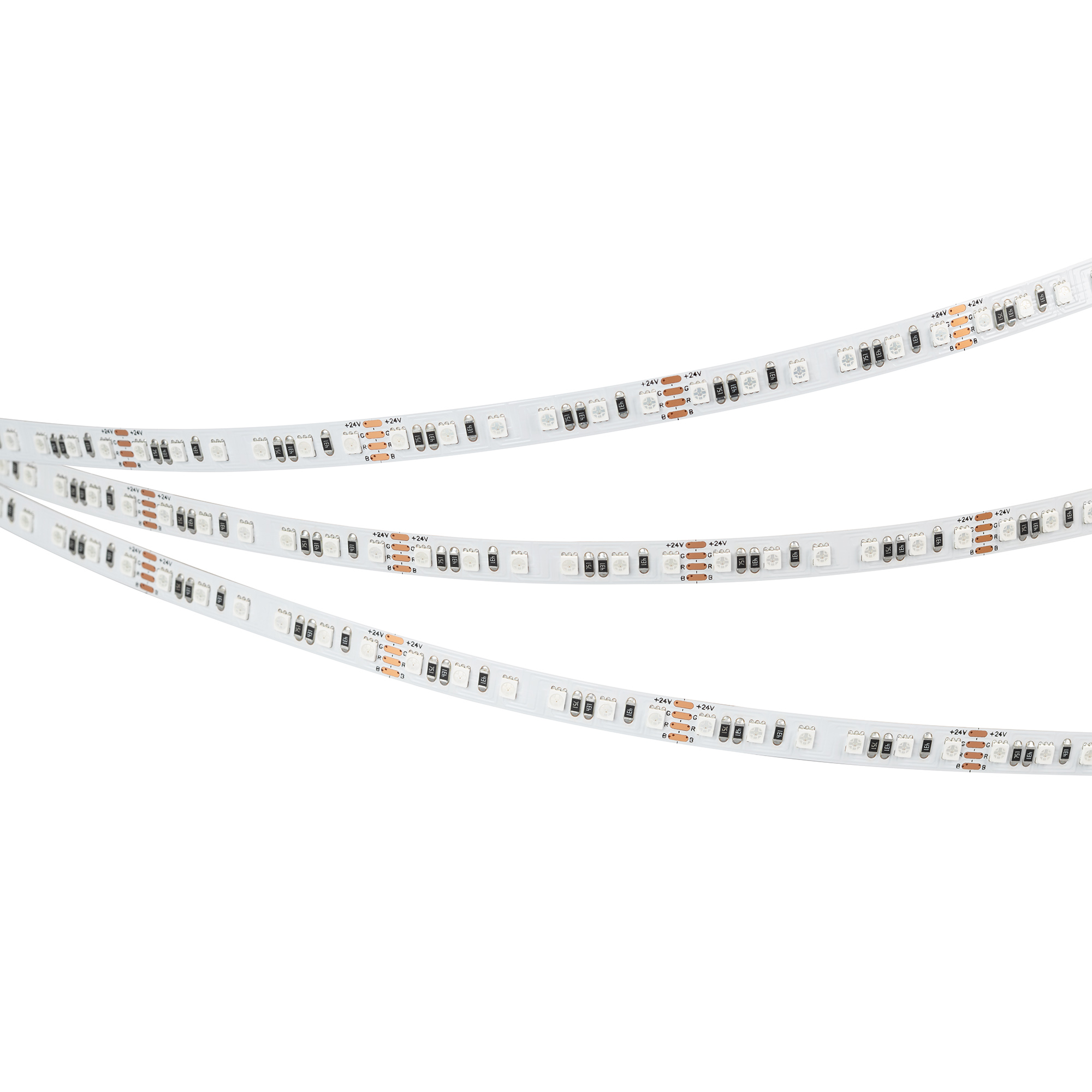 Лента RT-A120-8mm 24V RGB (12 W/m, IP20, 5m) (Arlight, 5 лет)