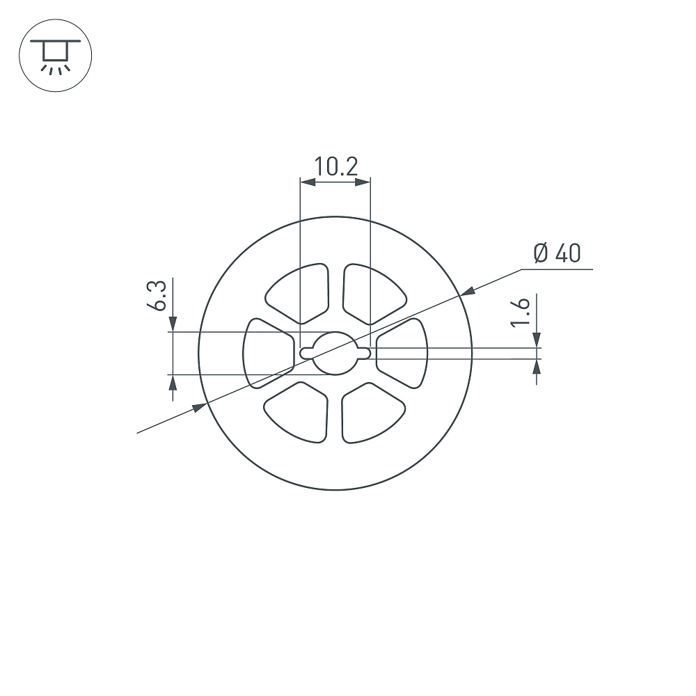 Arlight WPH-FLEX-D40-360deg-S10-5m — Профиль (Подвесной)