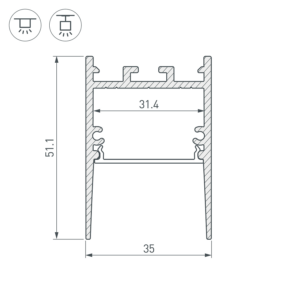 Arlight SL-COMFORT-3551 — Профиль (Накладной / Подвесной)