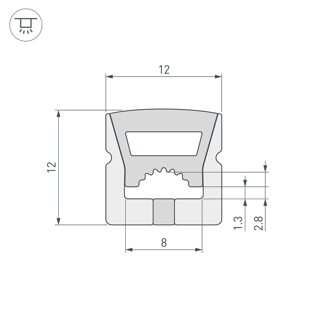 Arlight WPH-FLEX-1212-TOP-S8-20m — Профиль (Накладной)