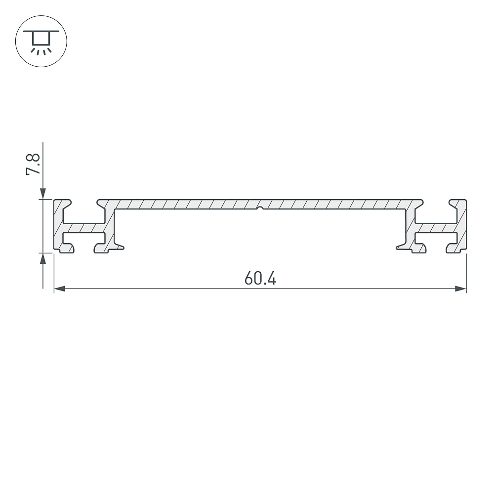 Arlight PHS-3X-BASE-H7.8 — Профиль-держатель (Накладной)