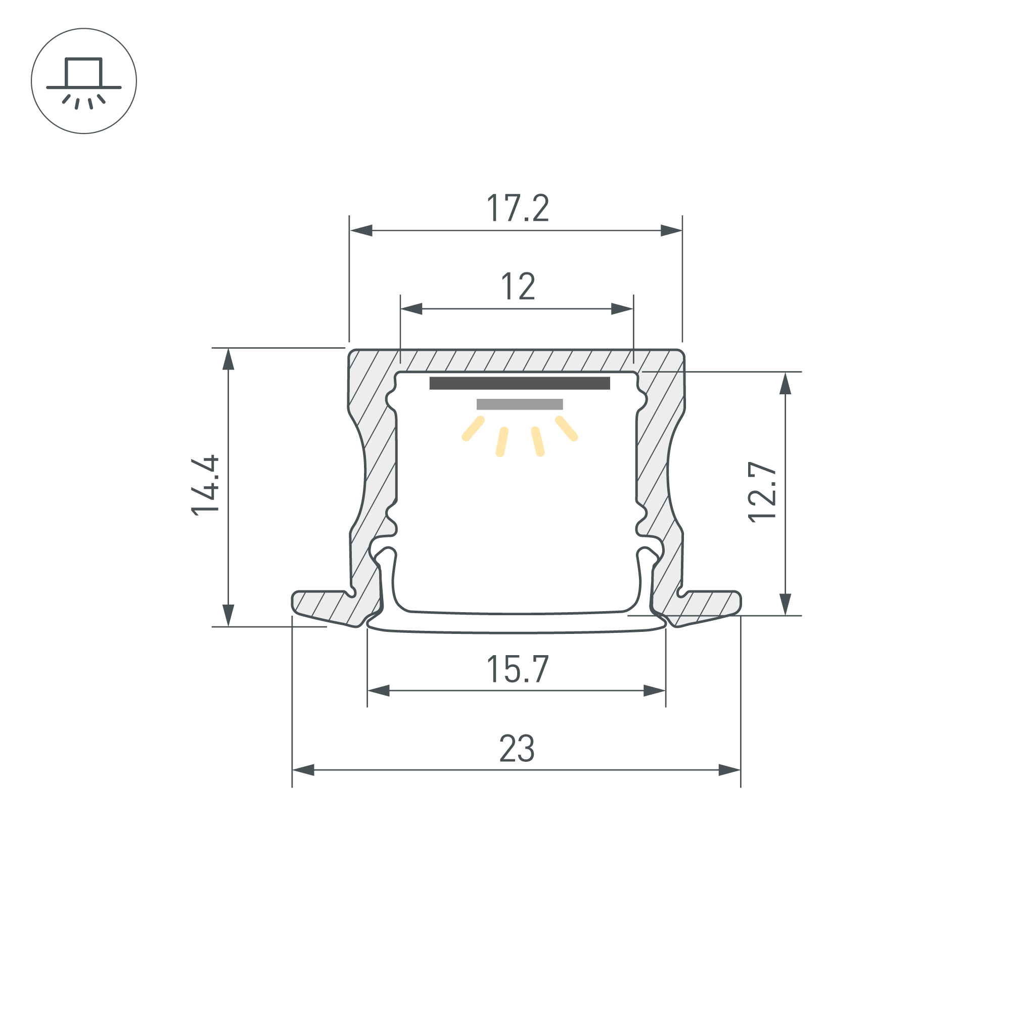 Профиль LINE-2315-F-2000 WHITE (Arlight, Алюминий)
