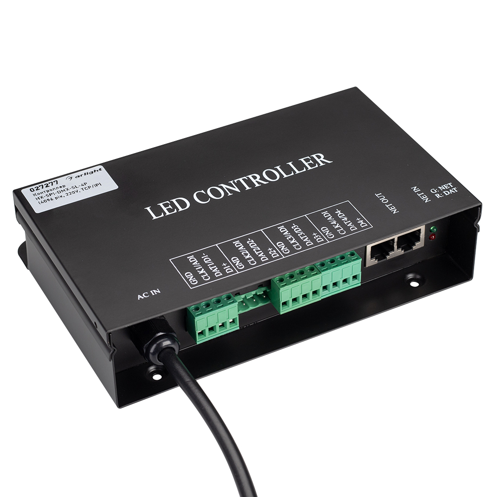 Arlight HX-SPI-DMX-SL-4P — ведомый контроллер SPI/DMX512, TCP/IP и ArtNet