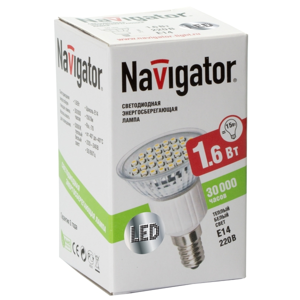 Лампа Navigator 94 252 NLL-PAR16-1.6-230-3K-E14