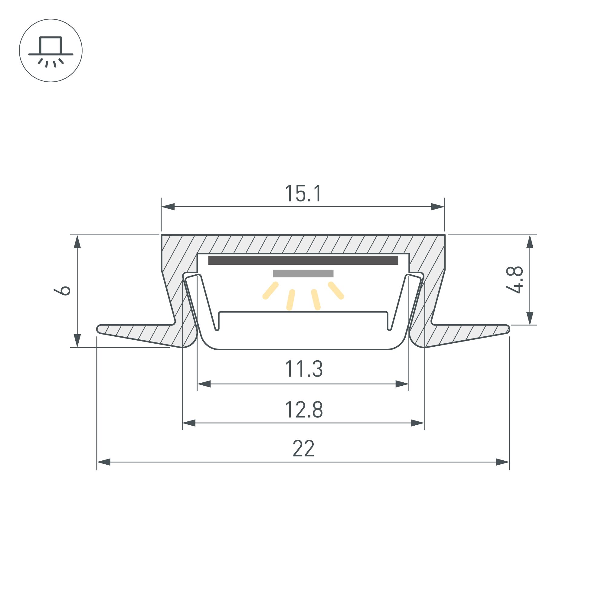 Arlight SL-SLIM-2206-F — Профиль (Встраиваемый)