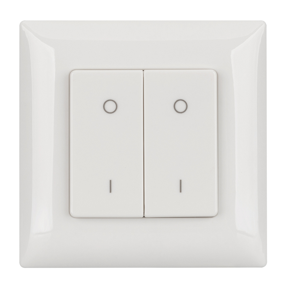 Arlight SMART-P47-DIM-P-SUF — Накладная кнопочная панель ШИМ 2 зоны 2.4G (пластик, монтажная база)