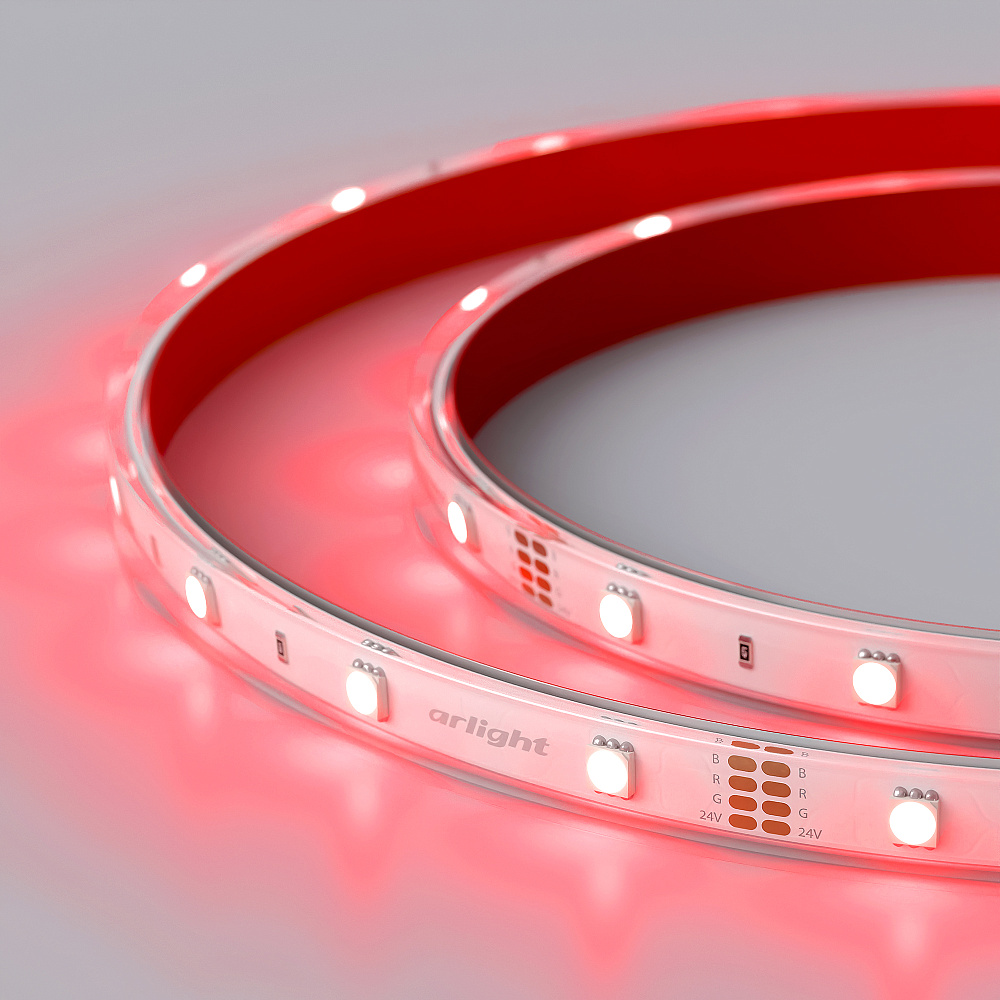 Arlight RTW B30 — Гибкая светодиодная лента — RGB [каналы: 3; исполнение: PS; герметизация: Силикон, экструзия прозр. прямоуг. - PS; высота, мм: 5.0; питание, В: 24.0; ширина, мм: 13.0]