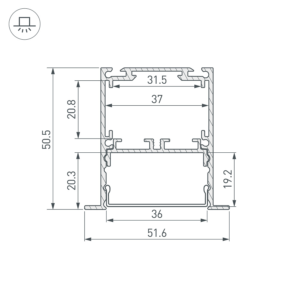 Arlight SL-LINIA52-3L-F — Профиль (Встраиваемый)