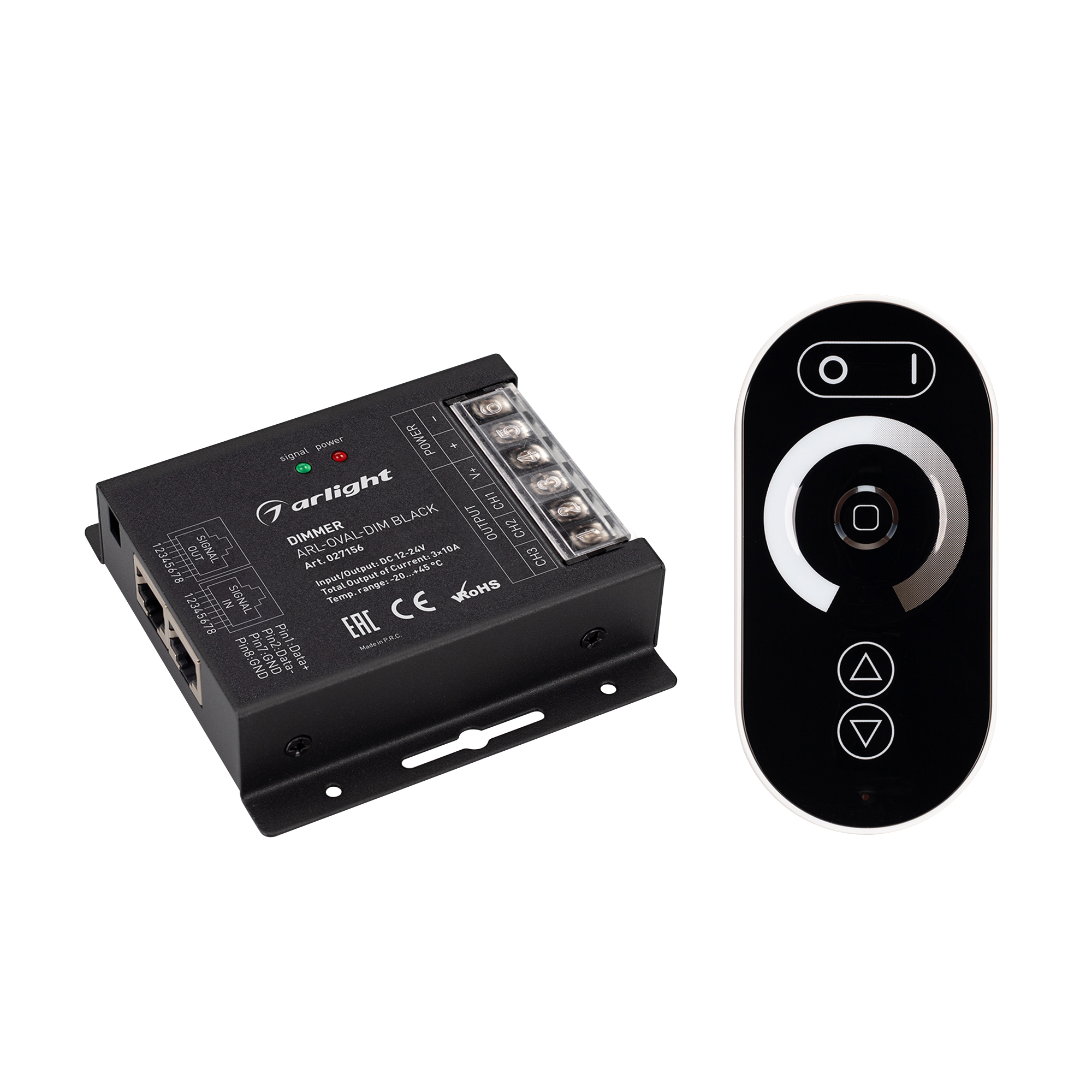 Arlight ARL-OVAL-DIM — Комплект диммера 3x10A с овальным RF-пультом с сенсорным кольцом и RJ45