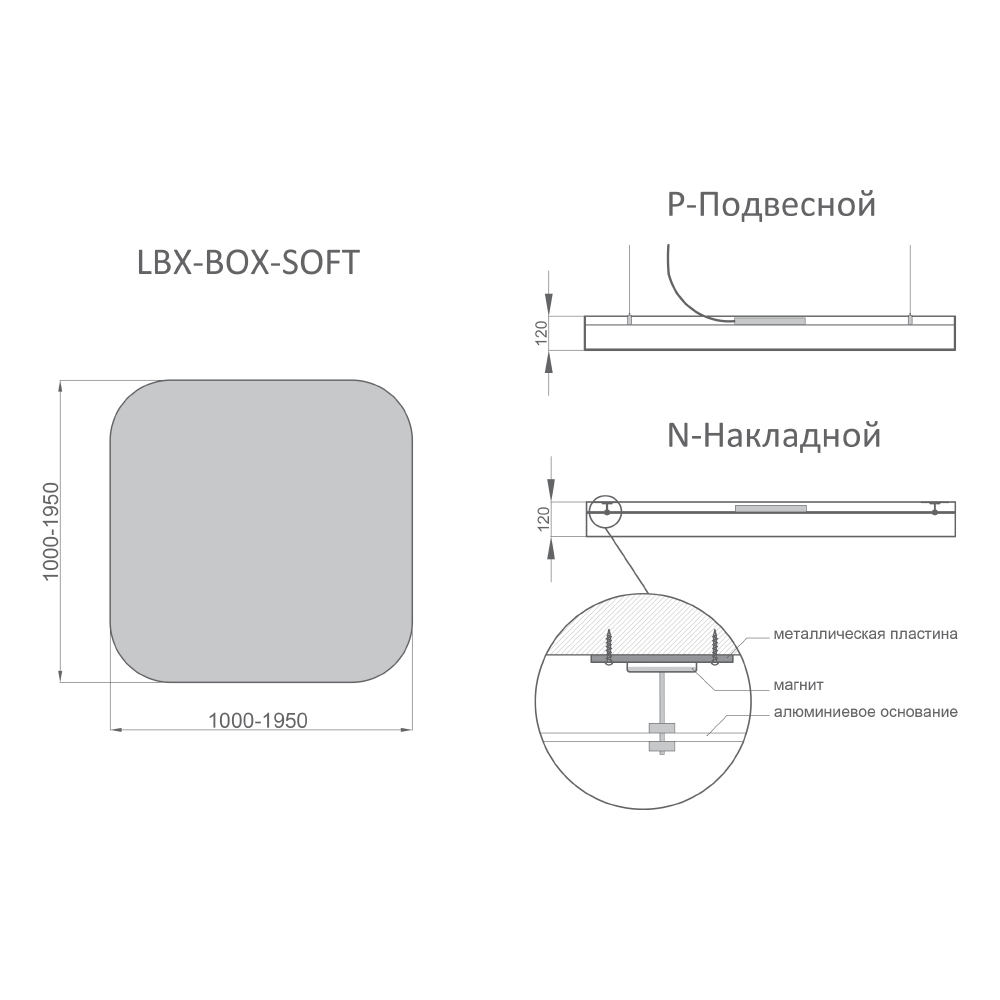 Светодиодный светильник RVE-LBX-BOX-SOFT