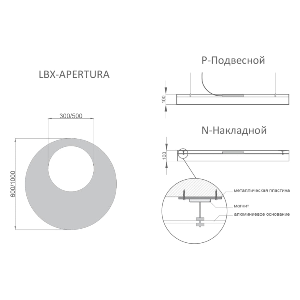 RVE-LBX-APERTURA 600x600x100 мм. 4000K