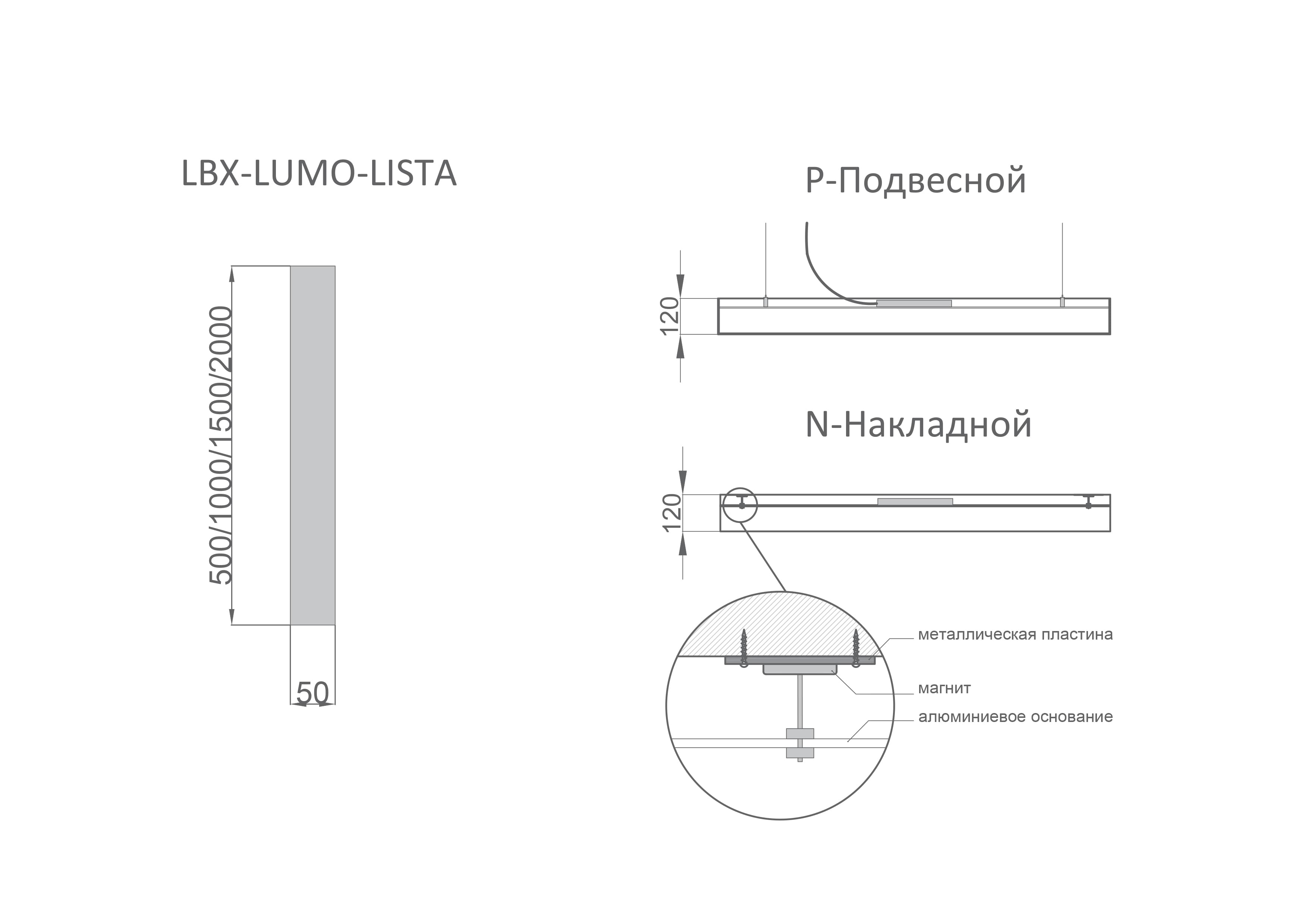 Светодиодный светильник RVE-LBX-LUMO-LISTA