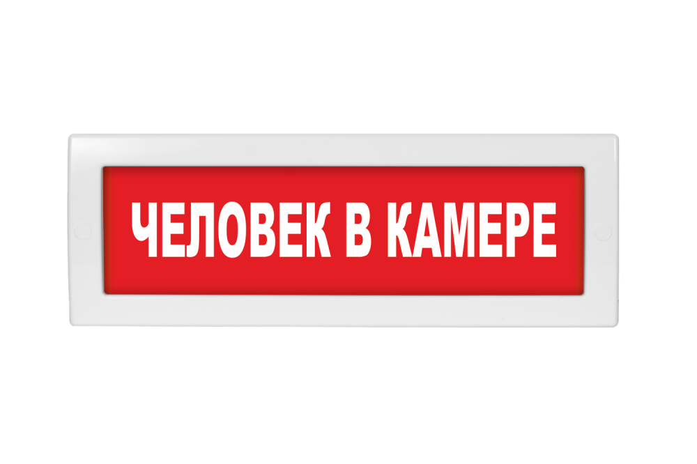 Световое табло Молния-220 (оповещатель охранно-пожарный, 220 В) (Человек в камере, кр.ф.)