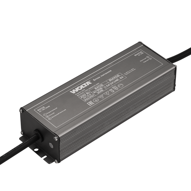 Блок питания WOLTA LDA-200W/01-24V 200Вт 24В IP65/IP67