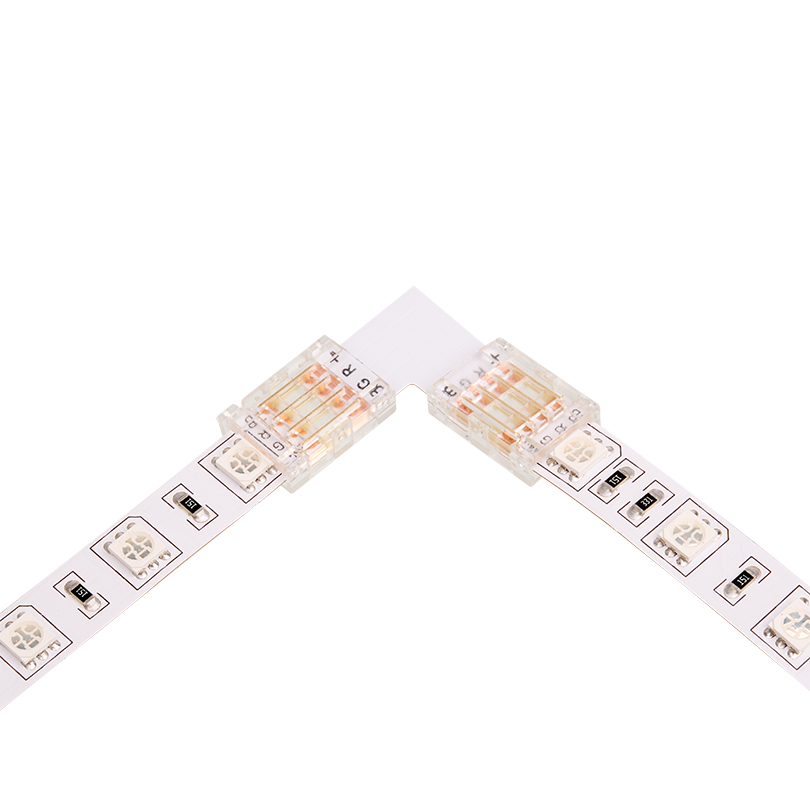 Коннектор WOLTA WLS-4PIN-RGB-10MM-L угловой для ленты SMD RGB шириной 10мм, комплект 3шт.