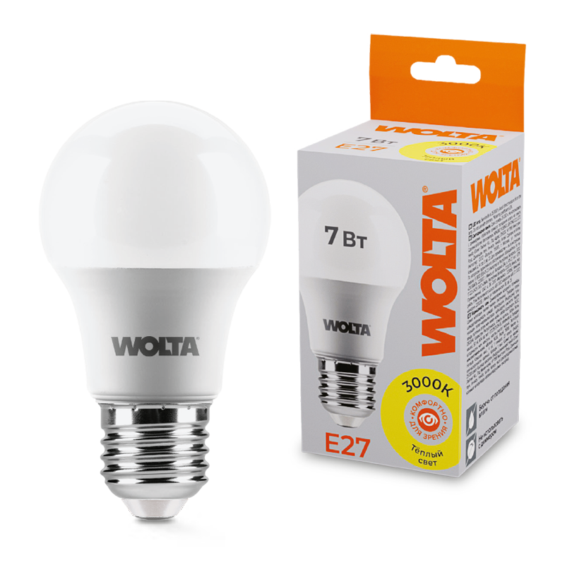 Светодиодная лампа WOLTA 25Y55BL7E27 7Вт 3000К E27