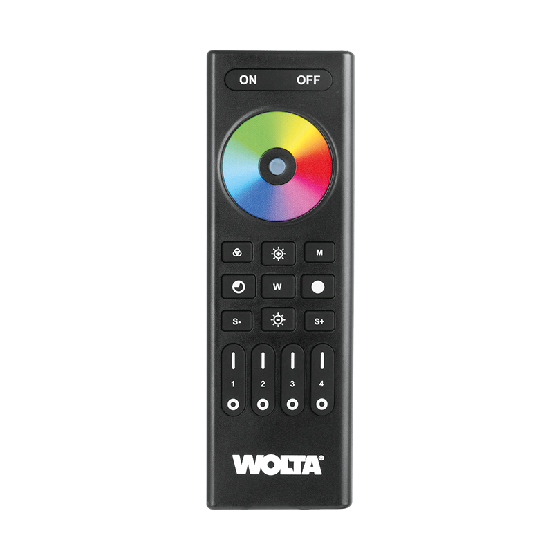 Пульт WOLTA SMART WRC-07/BK для лент RGB, RGBW, RGBW+MIX, 4 зоны IP20 2,4ГГц черный