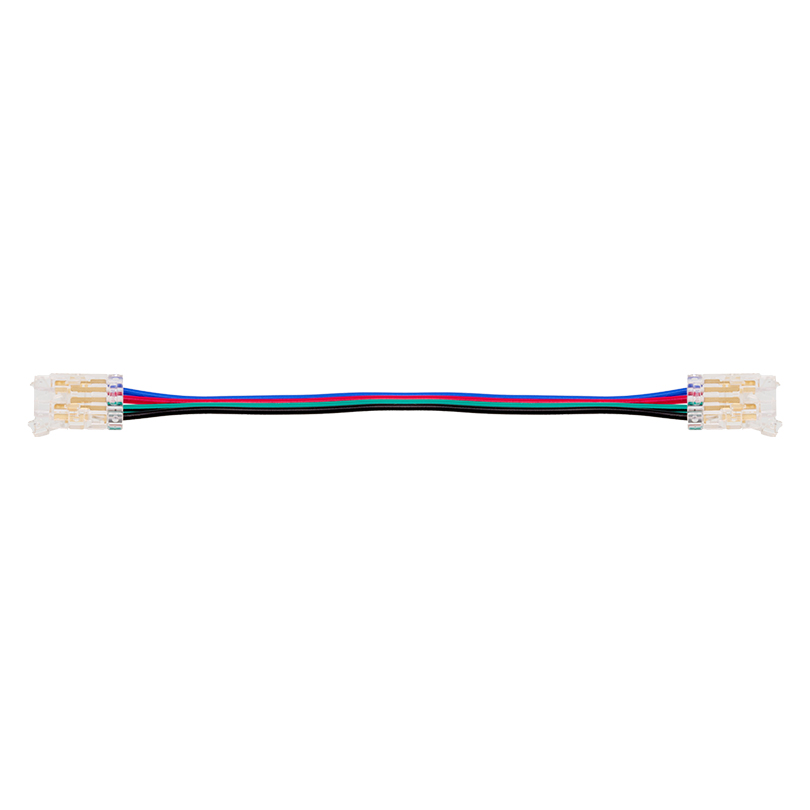 Коннектор WOLTA WLS-4PIN-RGB-10MM-2 выводной/последовательный для ленты SMD RGB шириной 10мм, провод 10см, комплект 3шт.