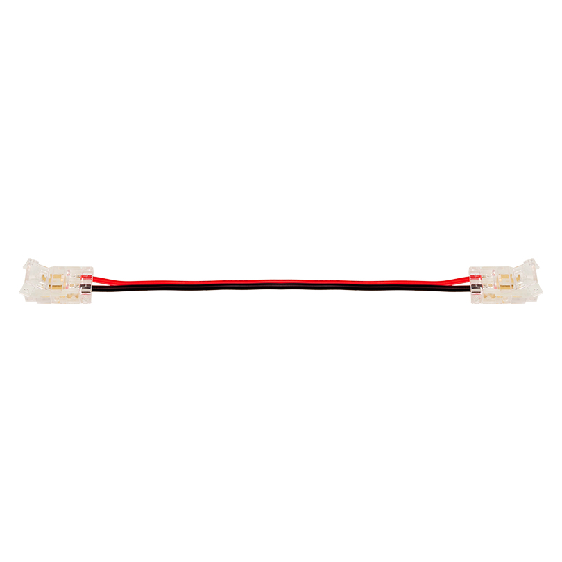 Коннектор WOLTA WLS-2PIN-8MM-MONO-2 выводной/последовательный для одноцветной SMD ленты шириной 8мм, провод 10см, комплект 3шт.