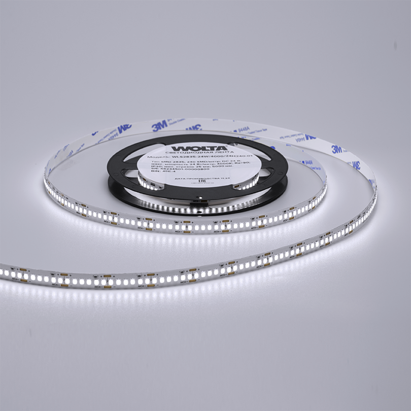 Светодиодная лента WOLTA WLS2835-24W/6500/12H240-01 SMD2835 24Вт 6500К 12В IP20 240 led/m