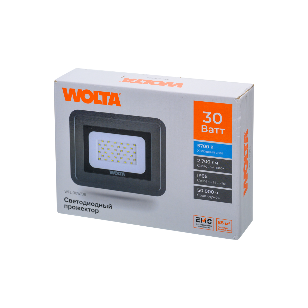 Светодиодный прожектор WOLTA WFL-30W/06 30Вт 5700К IP65