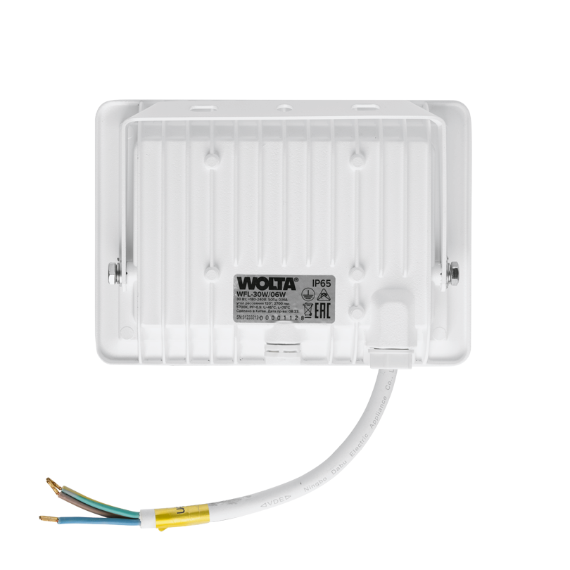 Светодиодный прожектор WOLTA WFL-30W/06W 30Вт 5700К IP65 Белый