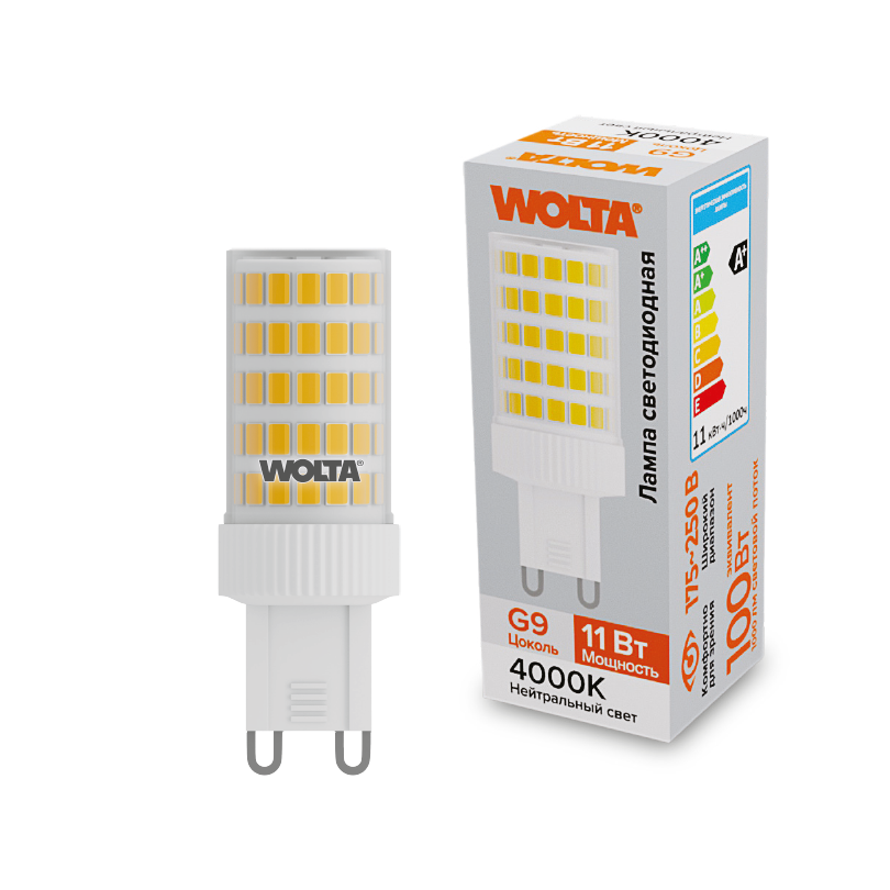 Светодиодная лампа WOLTA WSTD-JCD-11W4KG9-C 11Вт 4000K G9