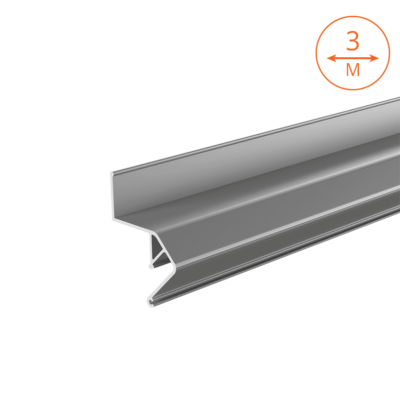 Профиль алюминиевый теневой WOLTA WAP-I-30/43/3000-A встраиваемый серый 30х43х3000мм для натяжных потолков (под гарпун)