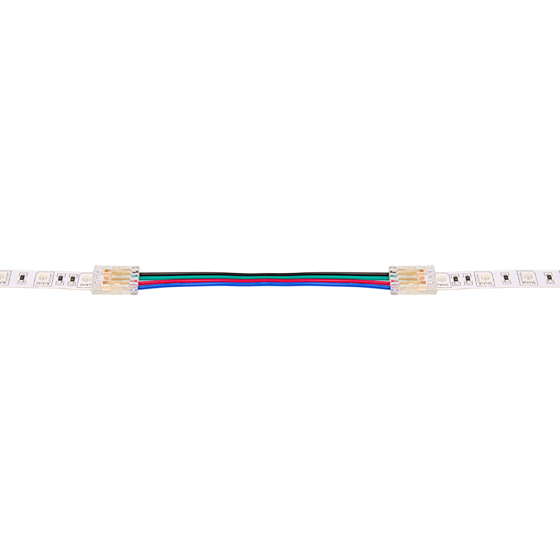Коннектор WOLTA WLS-4PIN-RGB-10MM-2 выводной/последовательный для ленты SMD RGB шириной 10мм, провод 10см, комплект 3шт.