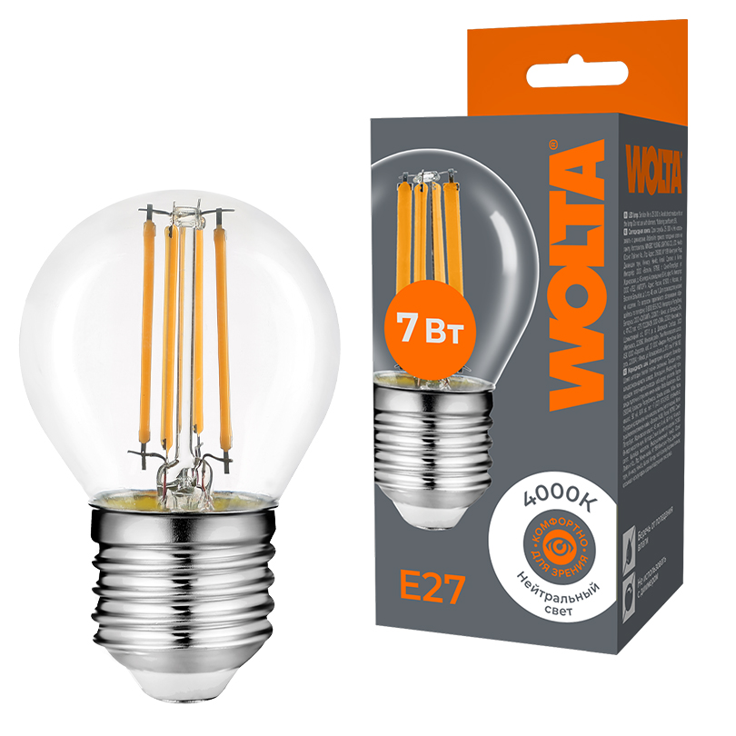 Лампа G45 «Шар» (Filament)