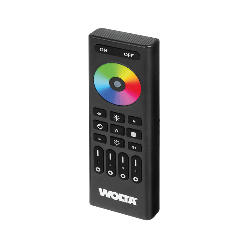 Пульт WOLTA SMART WRC-07/BK для лент RGB, RGBW, RGBW+MIX, 4 зоны IP20 2,4ГГц черный