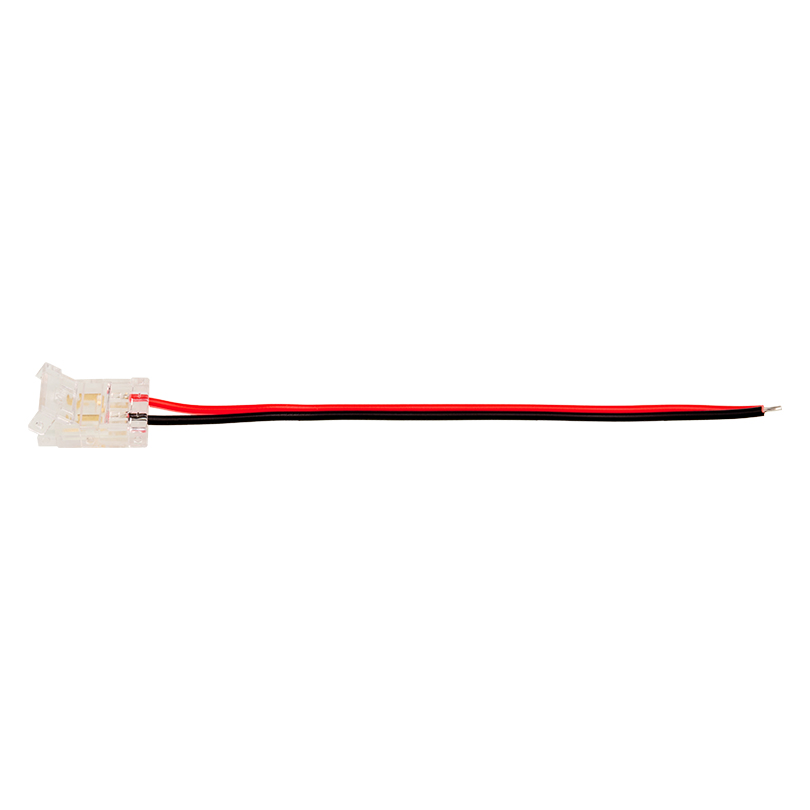 Коннектор WOLTA WLS-2PIN-10MM-MONO-1 выводной для стабилизированной одноцветной SMD ленты 48В 120лед/м шириной 10мм, провод 10см, комплект 3 шт.