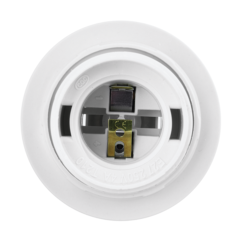 Патрон WOLTA WLH-009 E14 с кольцом, пластиковый, белый