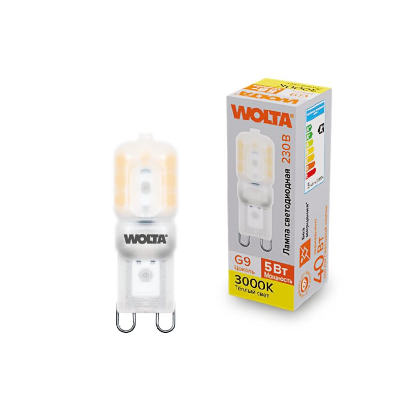 Светодиодная лампа WOLTA WSTD-JCD-5W3KG9-P 5Вт 3000K G9